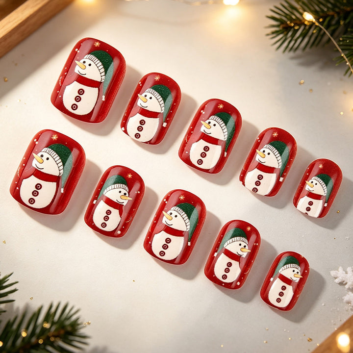 Holiday-Themed Snowman Nail Art Kalsten
