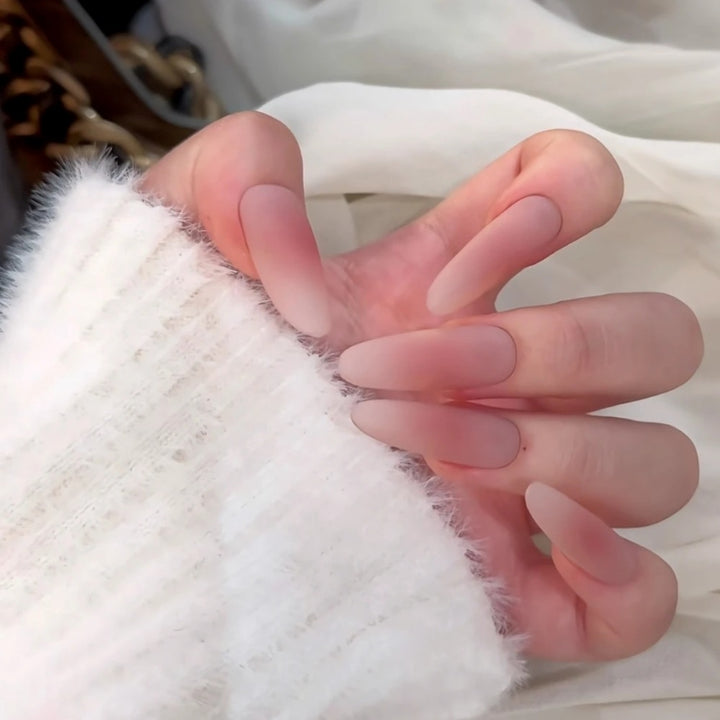 Matte Almond-Shaped Nail Extensions