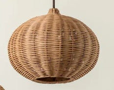 Handmade pendant light made of braided rattan Kalsten