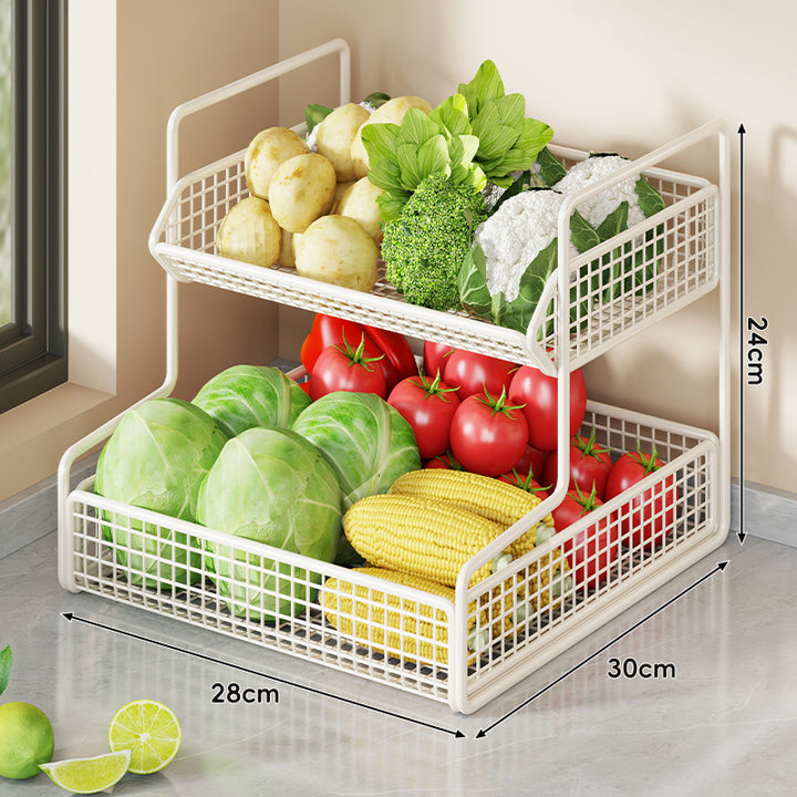 Multi-Tier Wire Mesh Kitchen Pantry Storage Organizer Rack