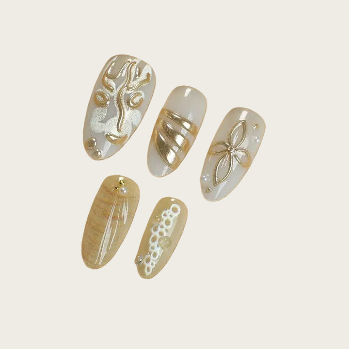 Elegant artificial nails with maritime motifs Kalsten