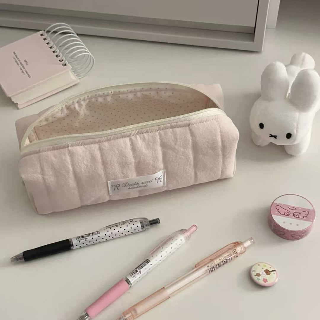 Quilted Cosmetic Pencil Case