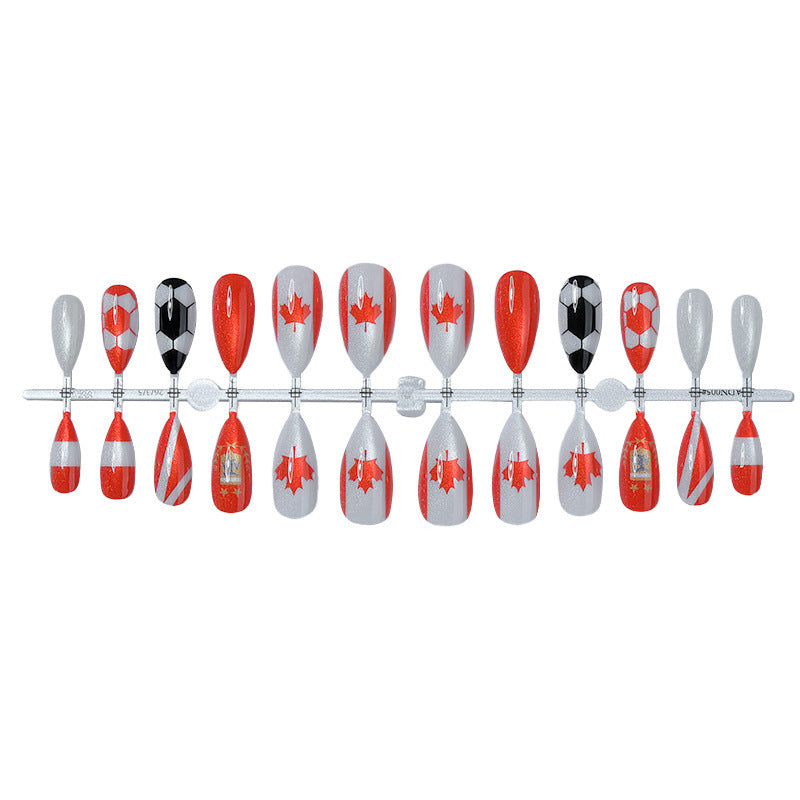 Creative Nail Art Set with Canada and Football Designs Kalsten