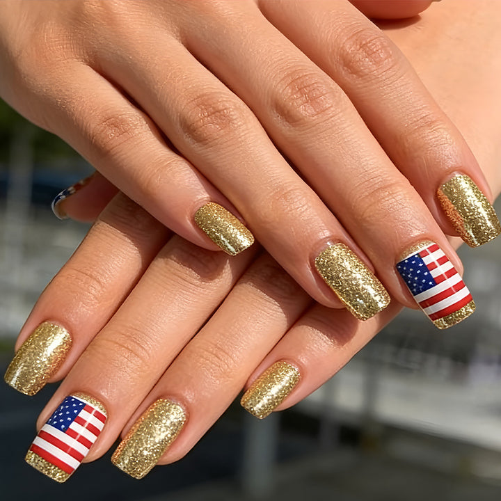 Sparkling Patriotic Nail Art Kalsten