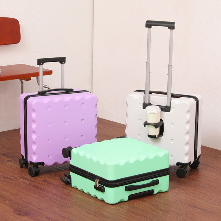 Compact Beverage Holder Rolling Suitcase Kalsten