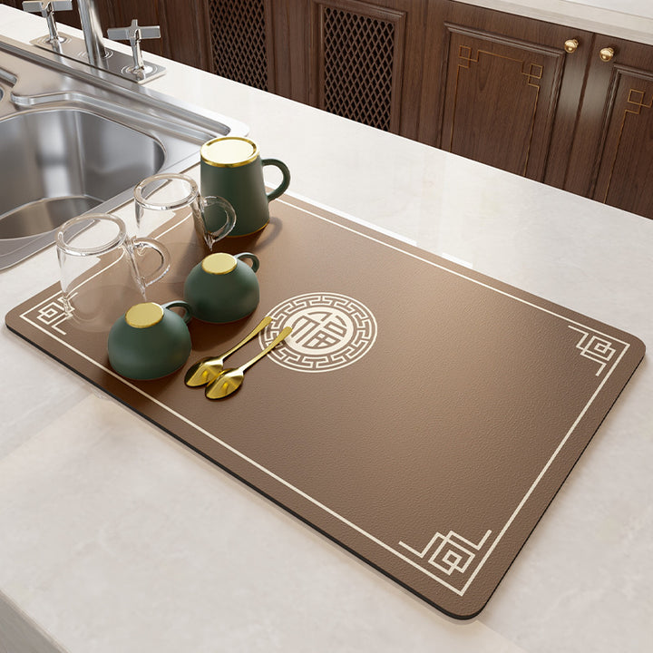 Floral Pattern Kitchen Drain Mat Kalsten
