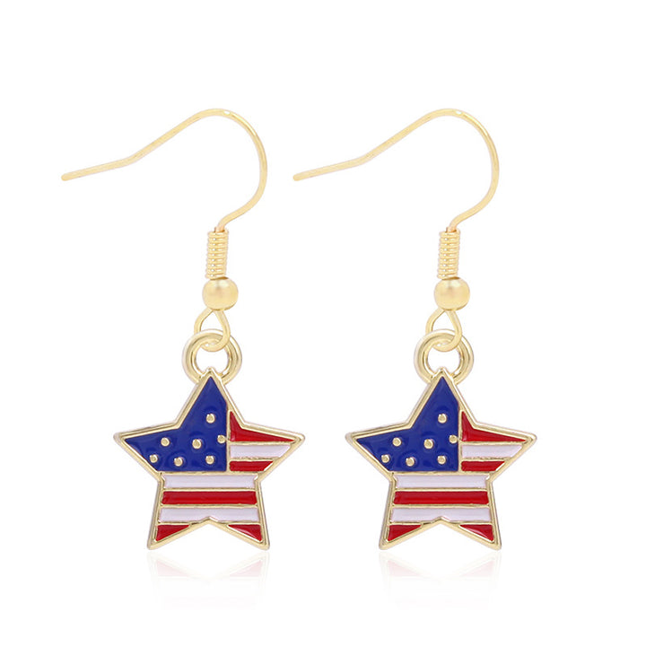 Women's long multi-layer star drop earrings with crystal embellishments and rhodium-plated alloy Kalsten