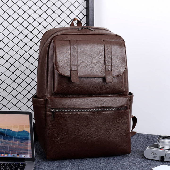 Multi-Functional Leather Laptop Backpack