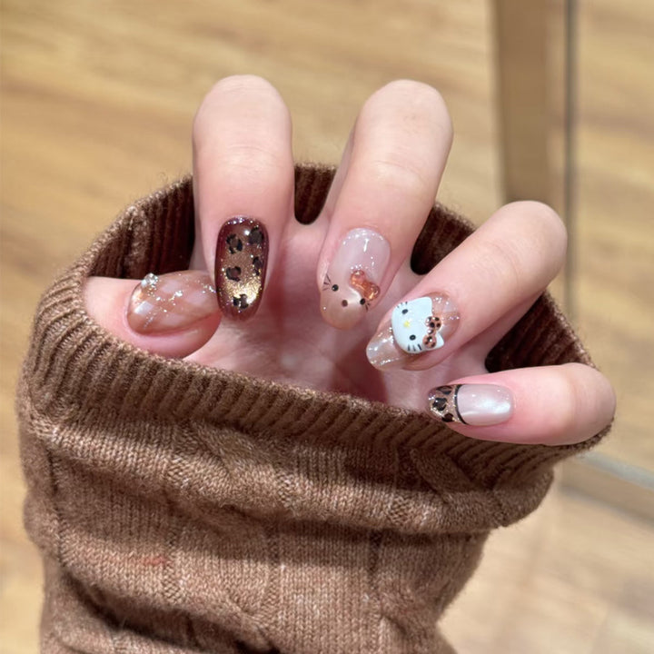 Premium Glittery Press-On Nail Set Kalsten