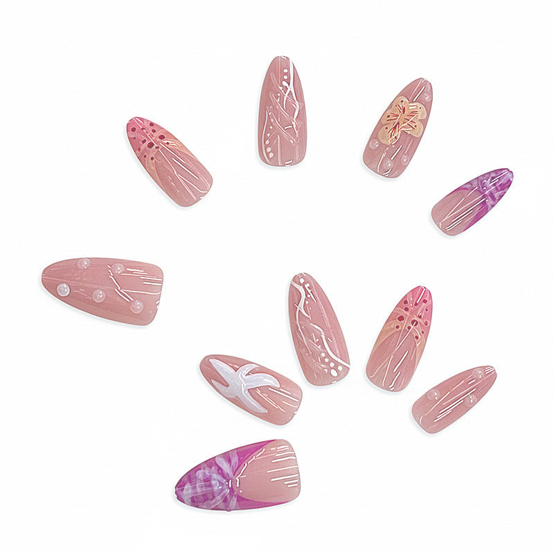 Artistic Floral Press-On Nail Design Kalsten