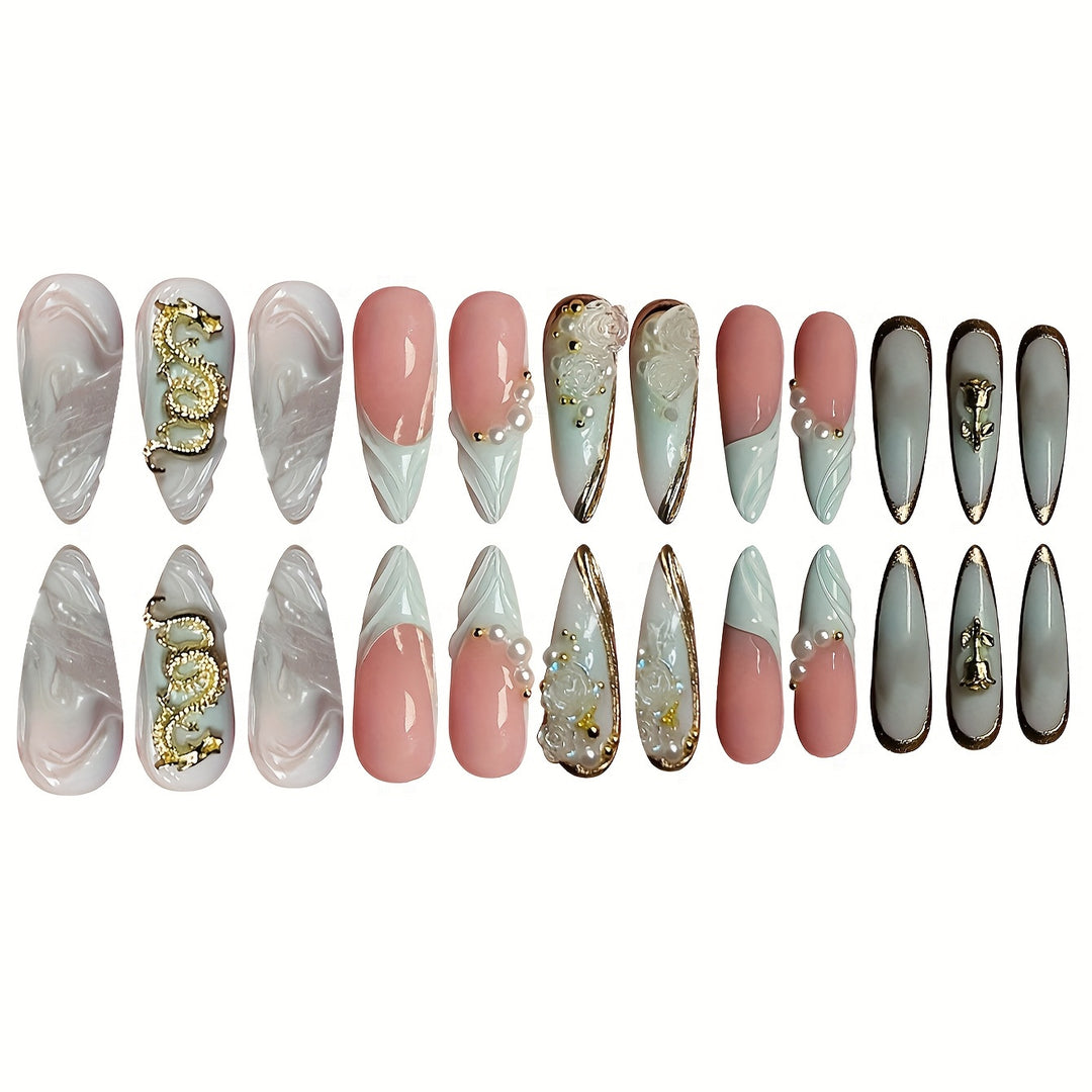 Creative Artistic Press-On Nail Design Kalsten