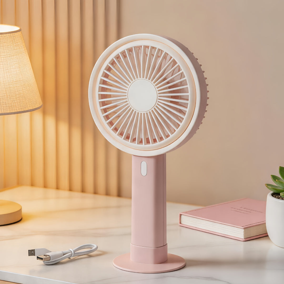 Women's Portable Table Fan with Integrated USB Charging Function Kalsten