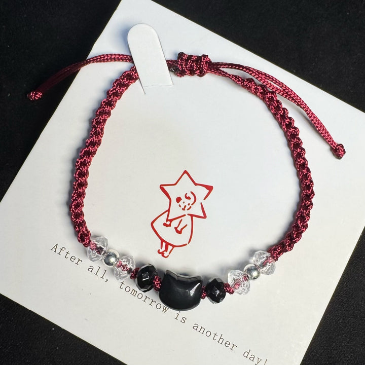 Adjustable Cat-Themed Macrame Friendship Bracelet Kalsten