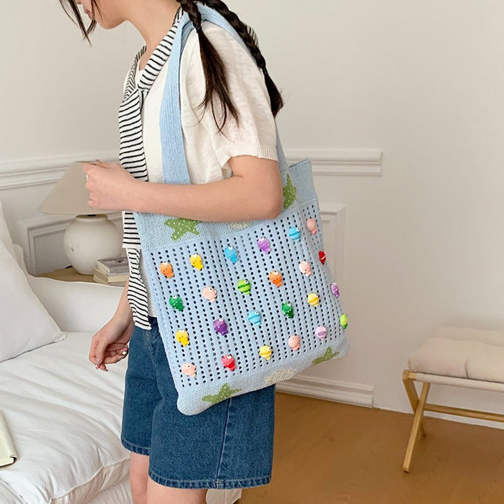 Colorful Decorative Crochet Tote Bag Kalsten