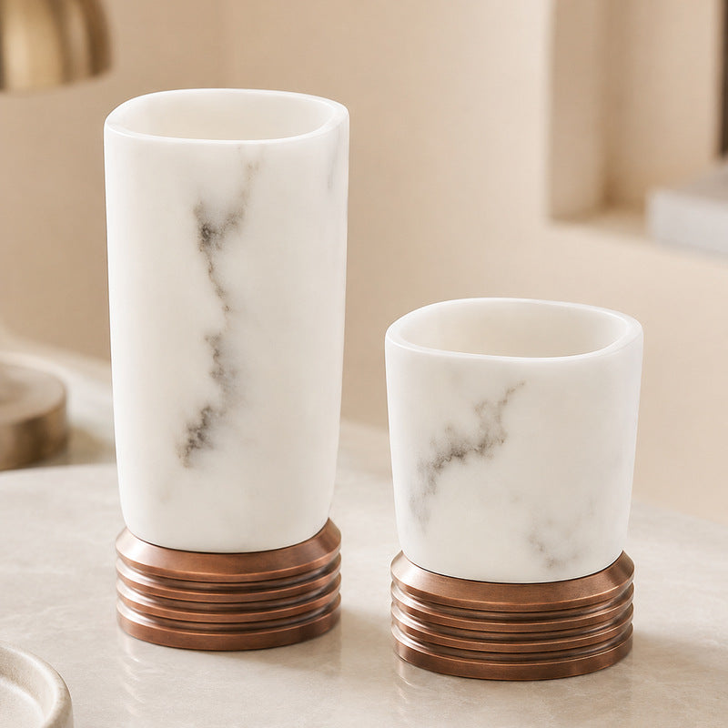 Elegant Marble Candle Holders