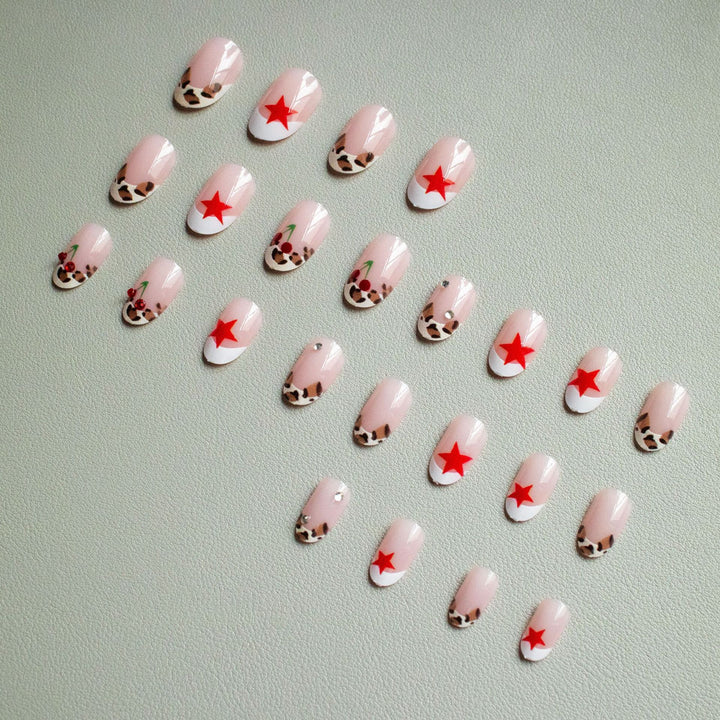 Artistic Animal Print and Star Nail Art