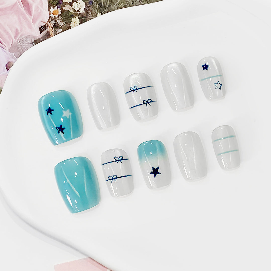 Artistic acrylic nails with star design Kalsten