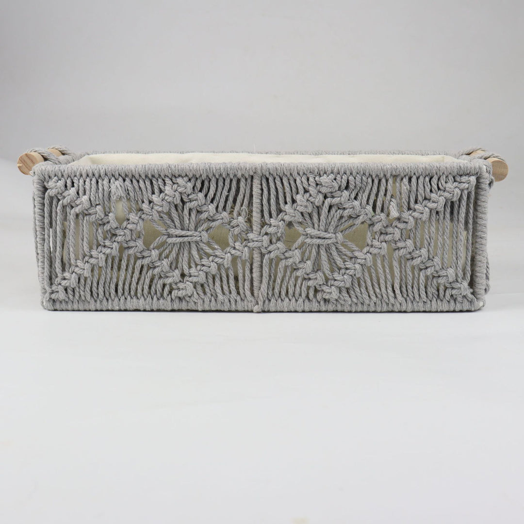 Storage basket with macrame pattern Kalsten