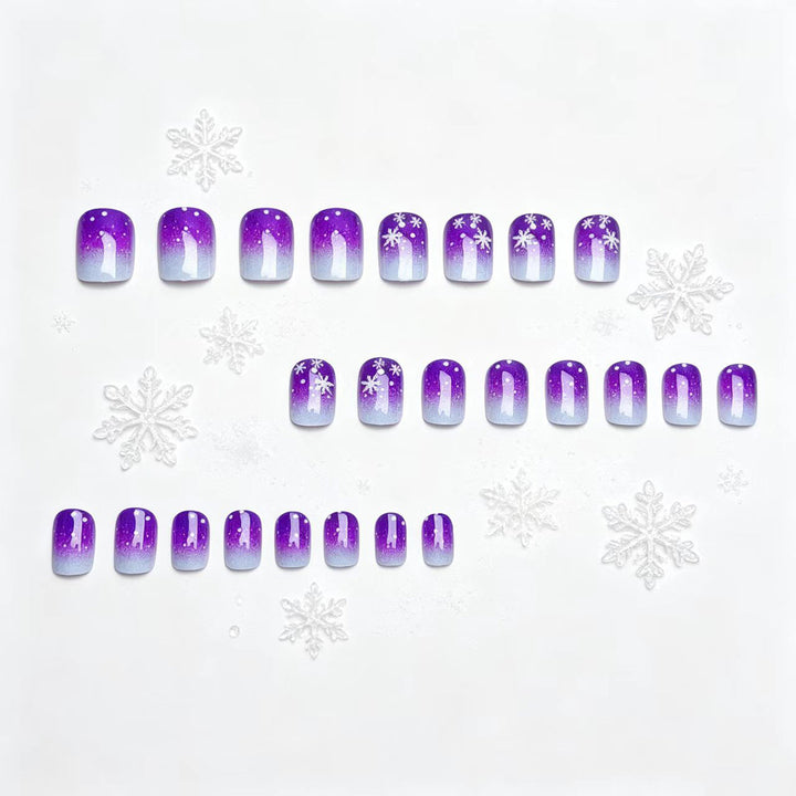 Glittering artificial nails with snowflake design Kalsten