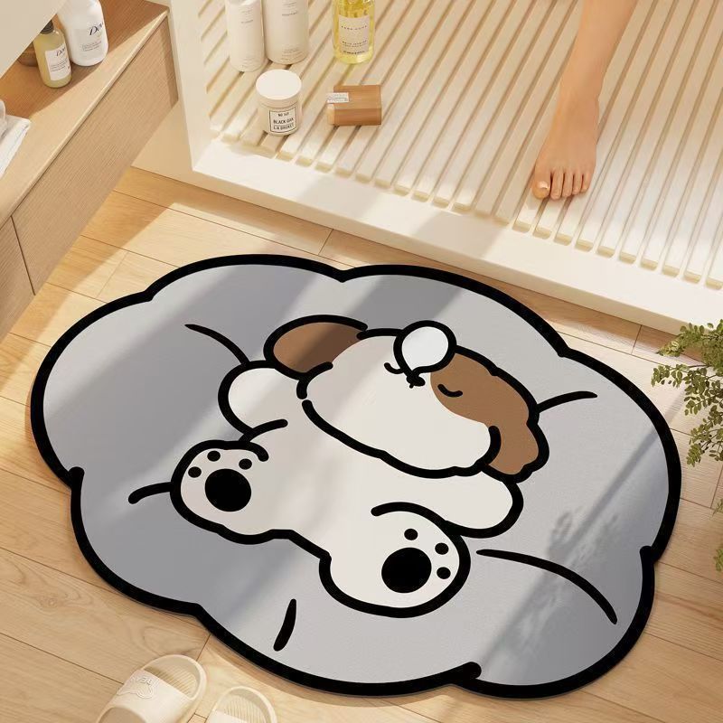 Whimsical Cat-Themed Bath Mat Kalsten