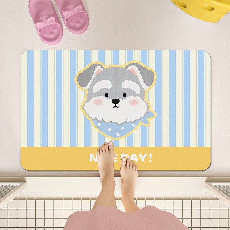 Playful Dog-Themed Bath Mat Kalsten