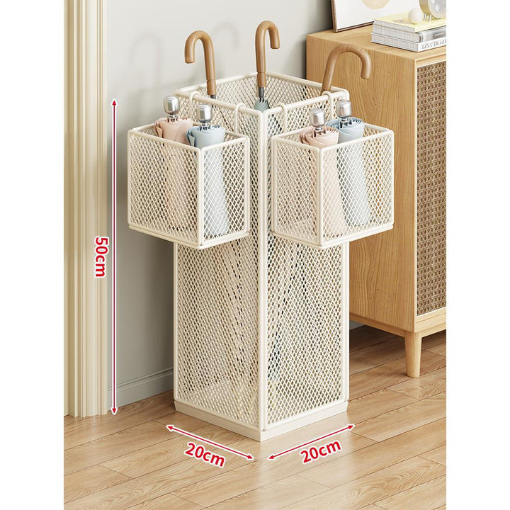 Compact Metal Mesh Umbrella Stand Organizer