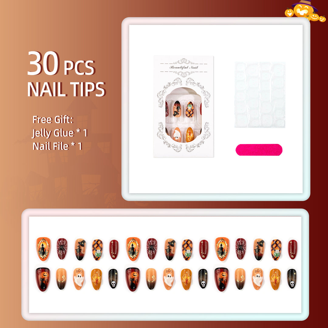 Halloween-Themed Press-On Nail Set 1790738772