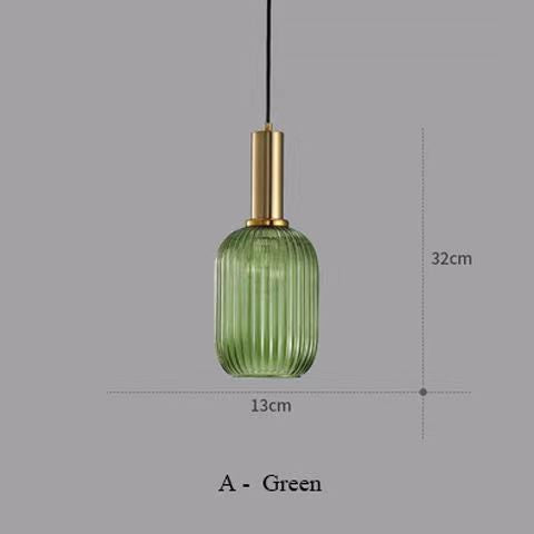 Ribbed Glass Pendant Light