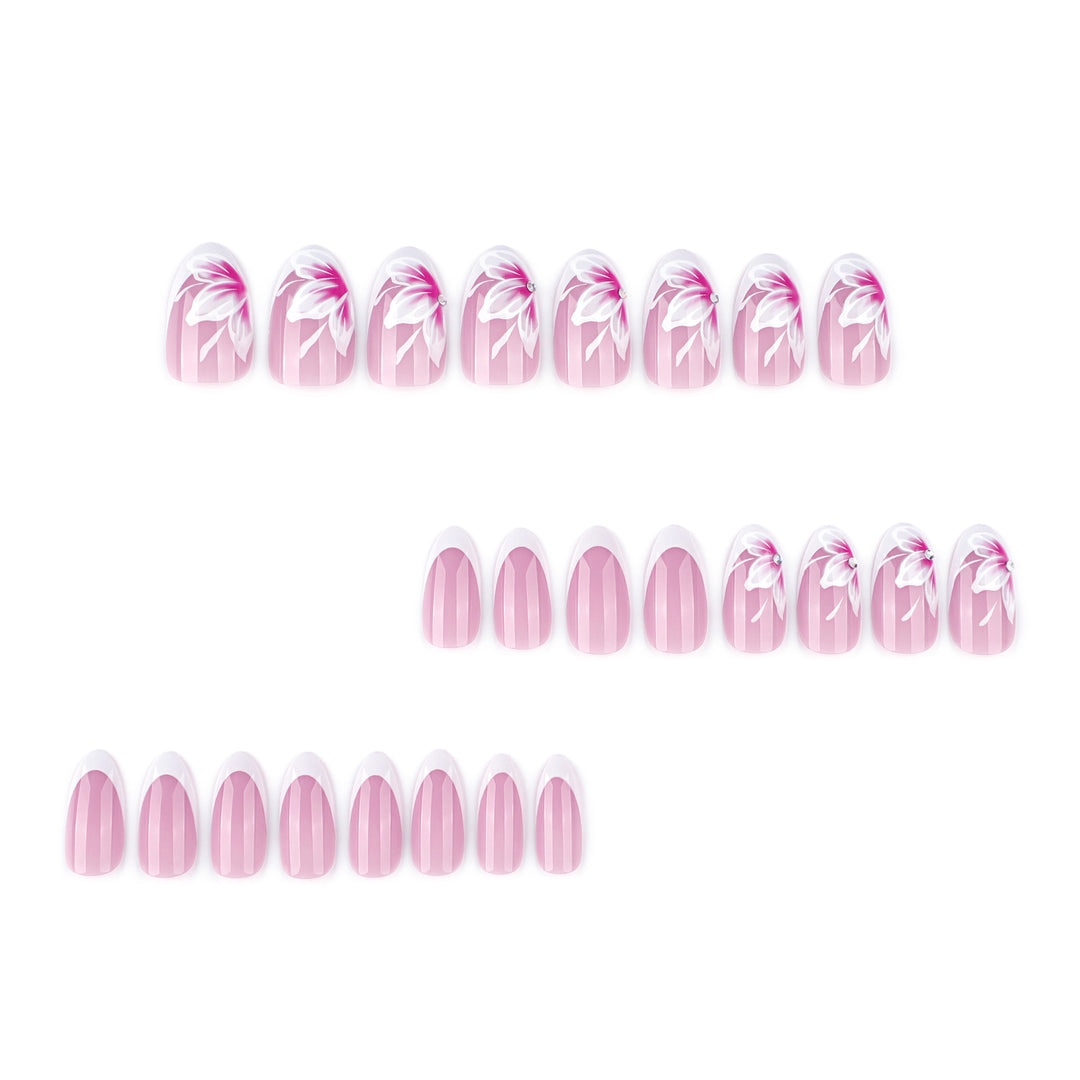 Elegant artificial nails with floral decorations Kalsten