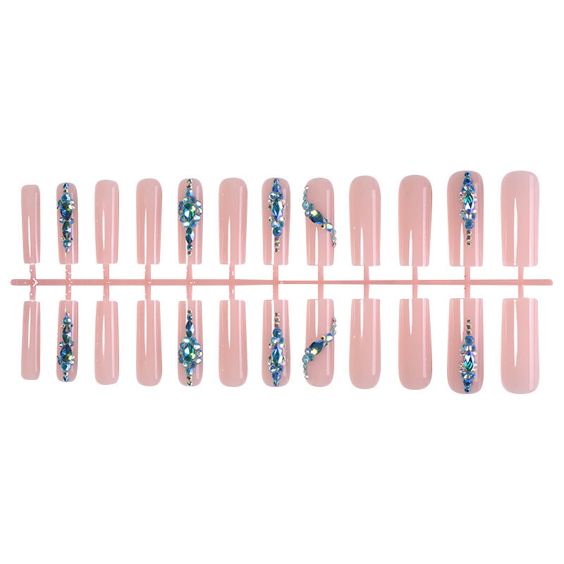 Decorative Press-On Nail Art Set with Gemstone Accents kalsten
