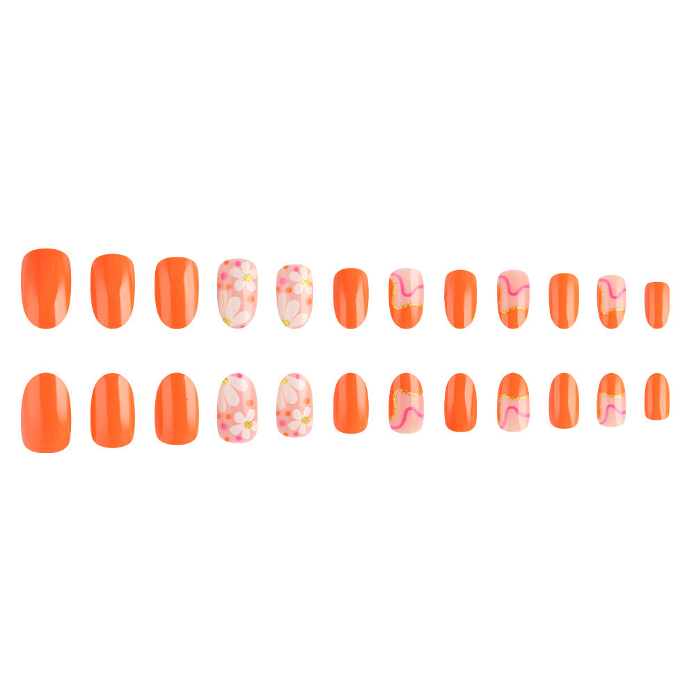 Artistic Flower Design Press-On Nails Kalsten