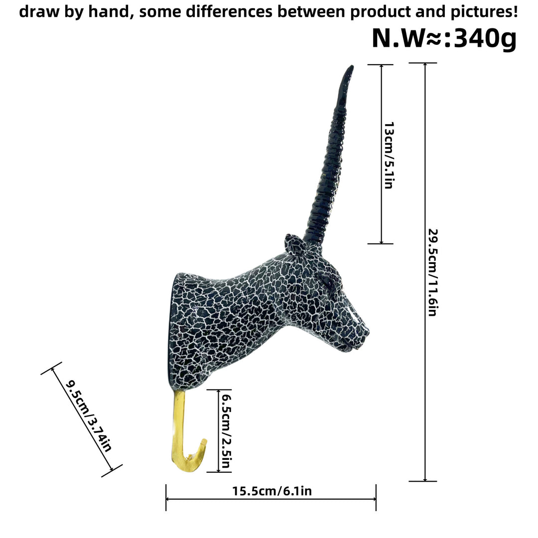 Wall hooks in the shape of a stylized unicorn Kalsten