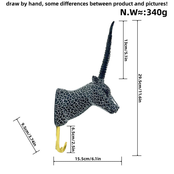 Wall hooks in the shape of a stylized unicorn Kalsten