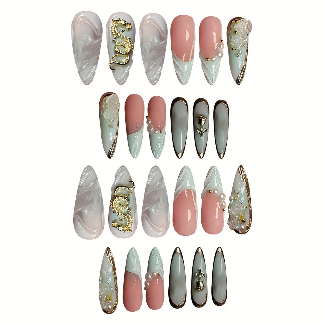 Creative Artistic Press-On Nail Design Kalsten
