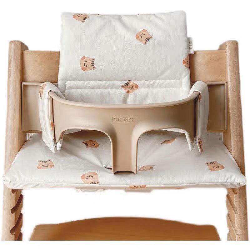 Padded Baby High Chair Cushion Set with Removable Teddy Applique