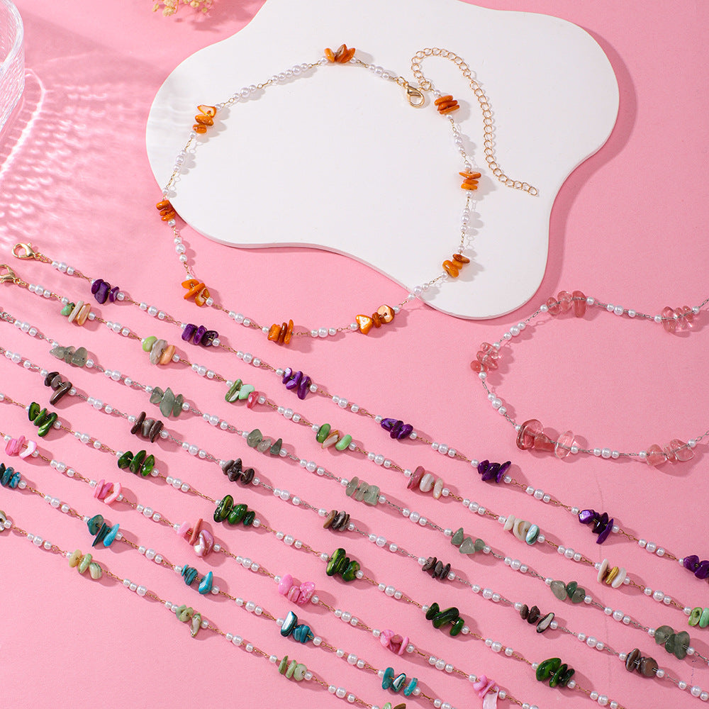 Elegant Floral Beaded Necklace Kalsten