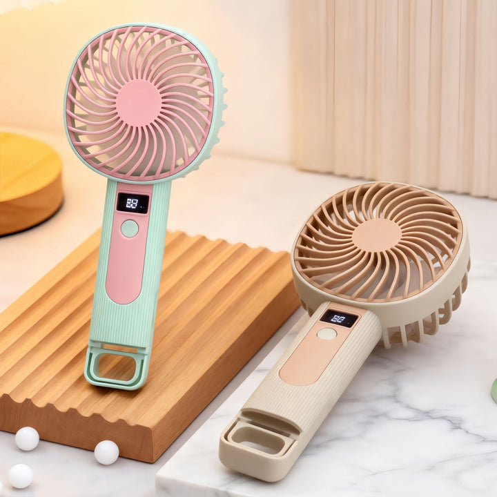Portable hand fan with digital display and USB charging function Kalsten