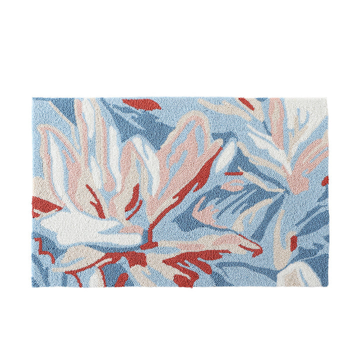 Floral bath mat made of absorbent cotton loop structure with non-slip underside Kalsten