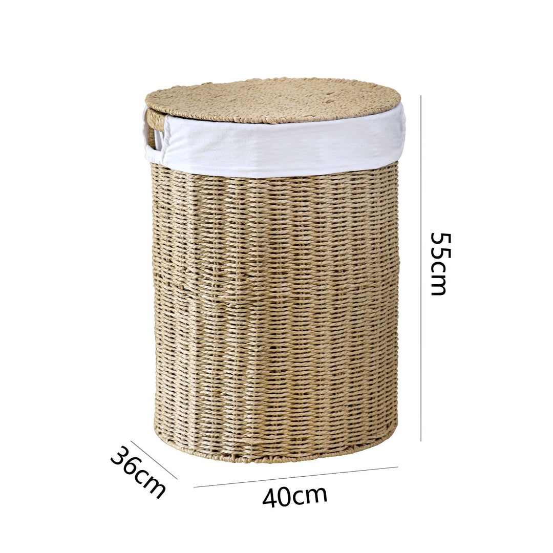 Rustic laundry basket made of woven material Kalsten