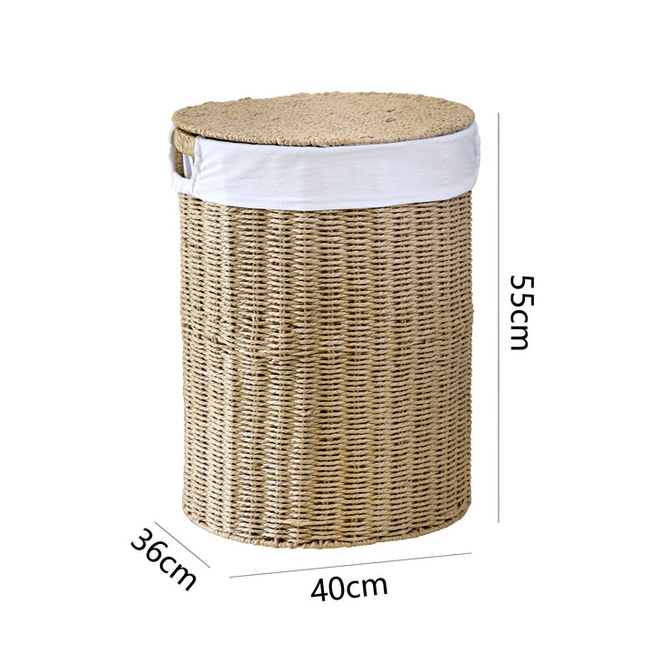 Rustic laundry basket made of woven material Kalsten