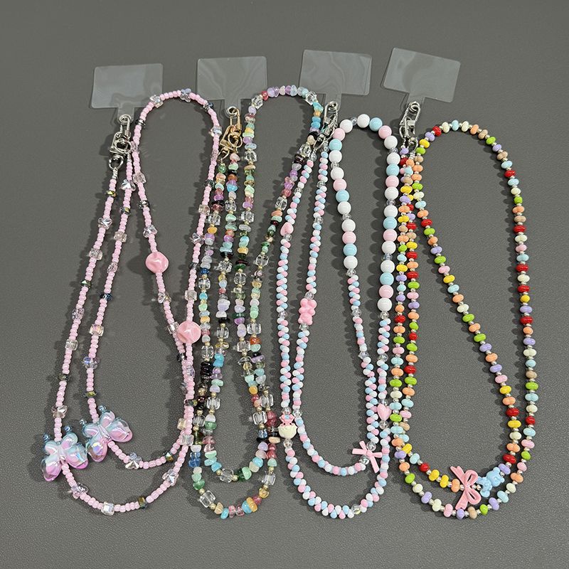 Beaded Eyewear Chain with Butterfly Accents Kalsten
