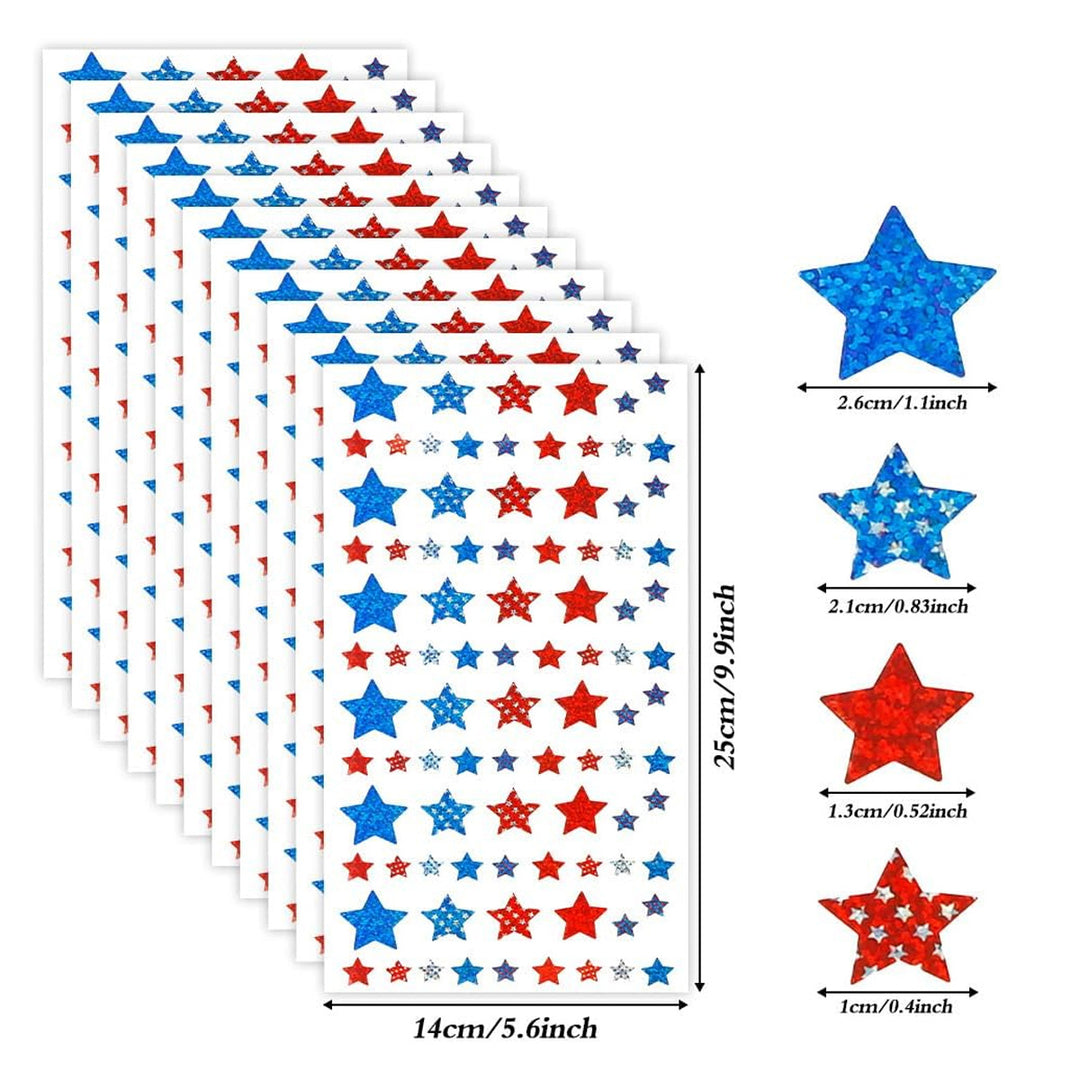 Decorative Sparkling Star Sticker Sheets Kalsten