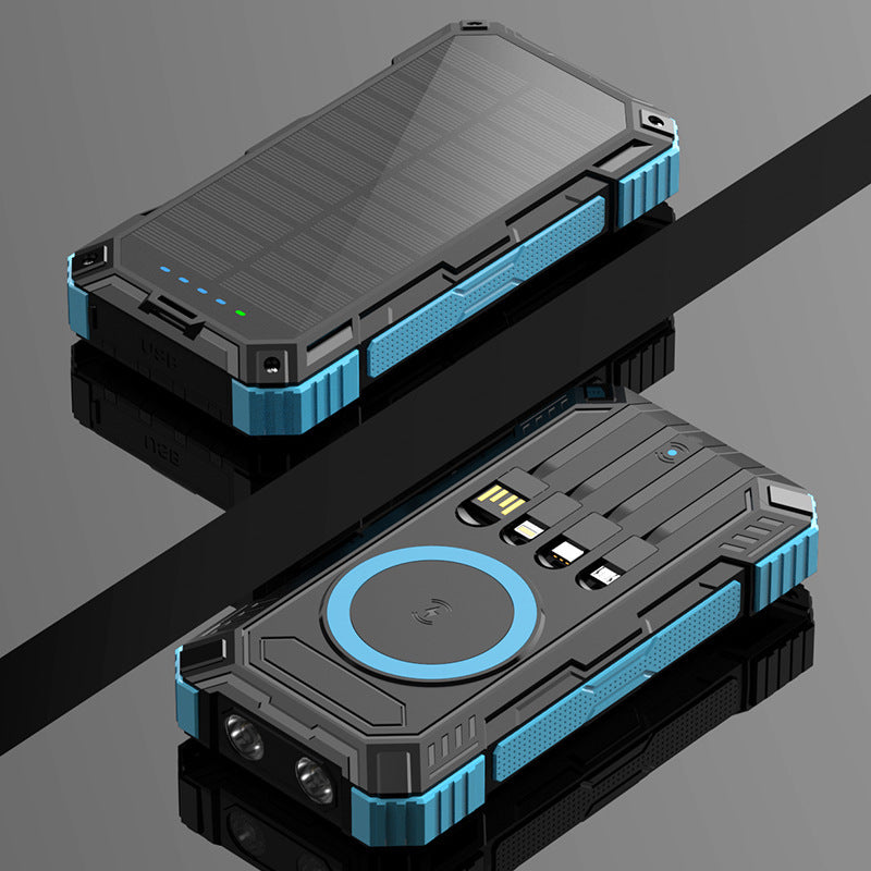Robust Solar Power Bank with Wireless Charging Function and Safety Light Kalsten