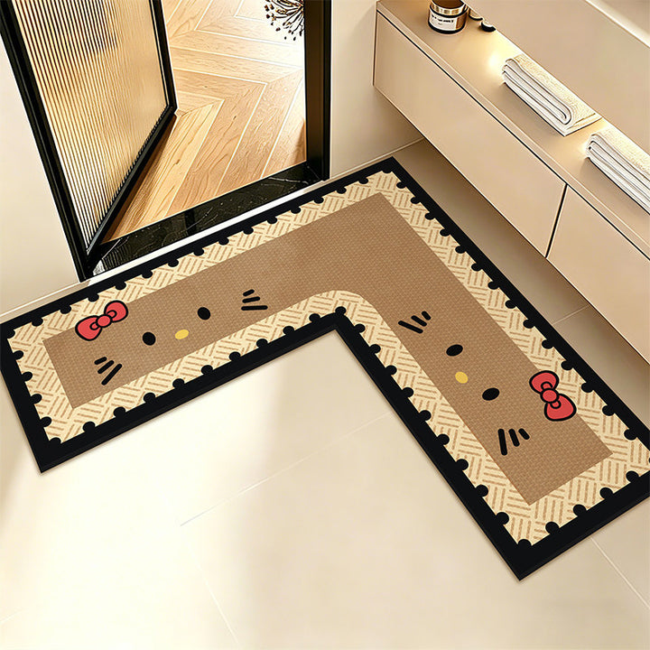 L-Shaped Hello Kitty Kitchen Mat