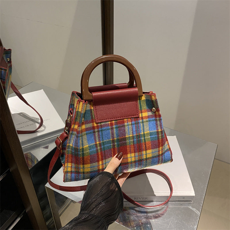 Plaid Structured Mini Handbag Kalsten