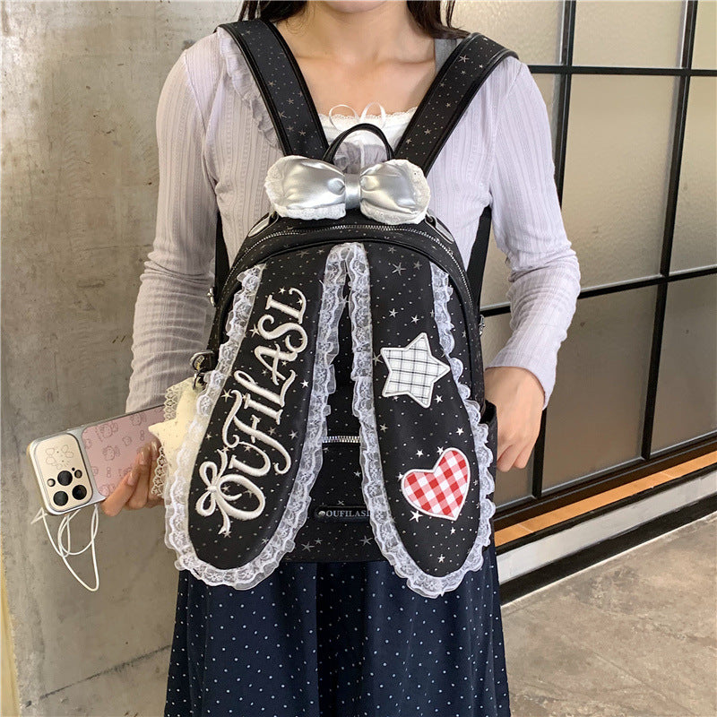 Embroidered Bunny-Themed Backpack Kalsten