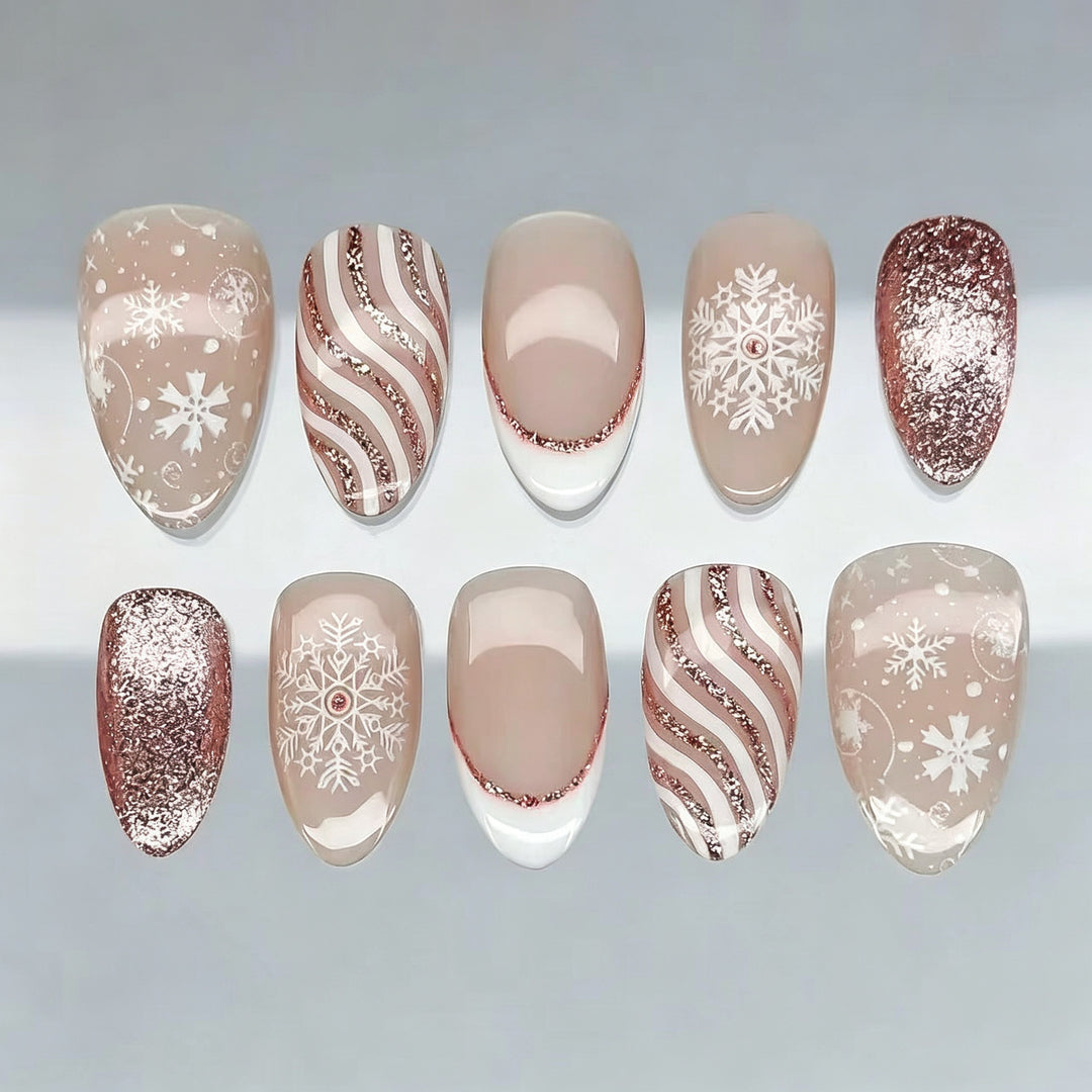 Holiday-Themed Glittery Press-On Nail Set Kalsten