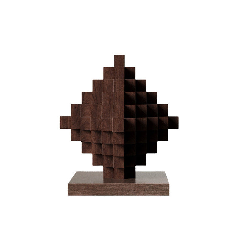 Artistic Geometric Wooden Sculpture