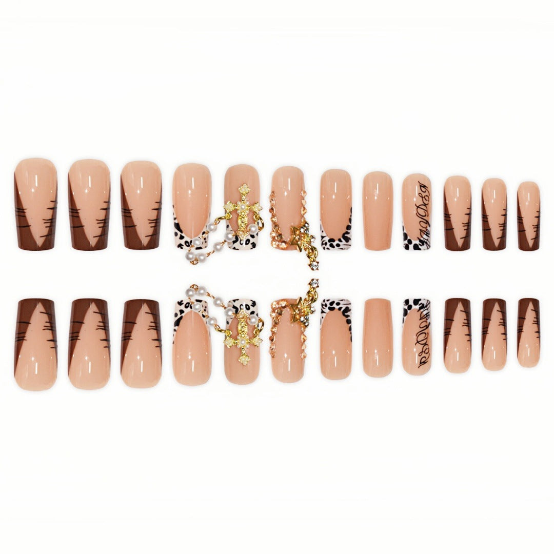 Decorative Long Press-On Nail Enhancements Kalsten
