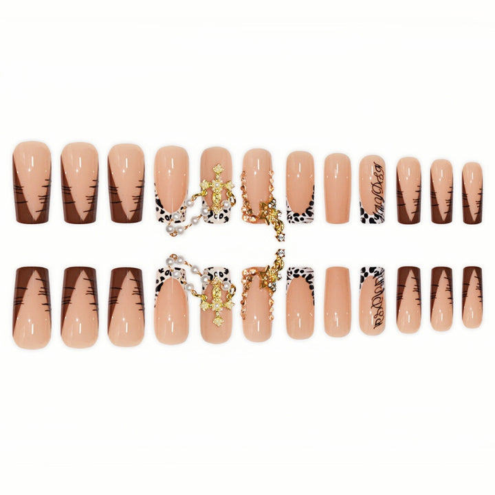 Decorative Long Press-On Nail Enhancements Kalsten